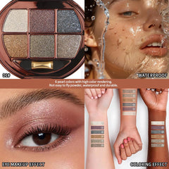 Hxssll Shimmer Eyeshadow Palette dual applicator aids precise application.