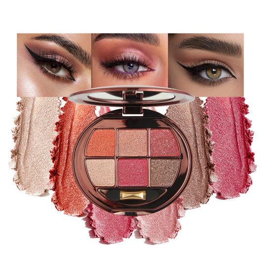 Hxssll Shimmer Glitter Mini Eyeshadow Palette coral orange shimmer for vibrant evening makeup