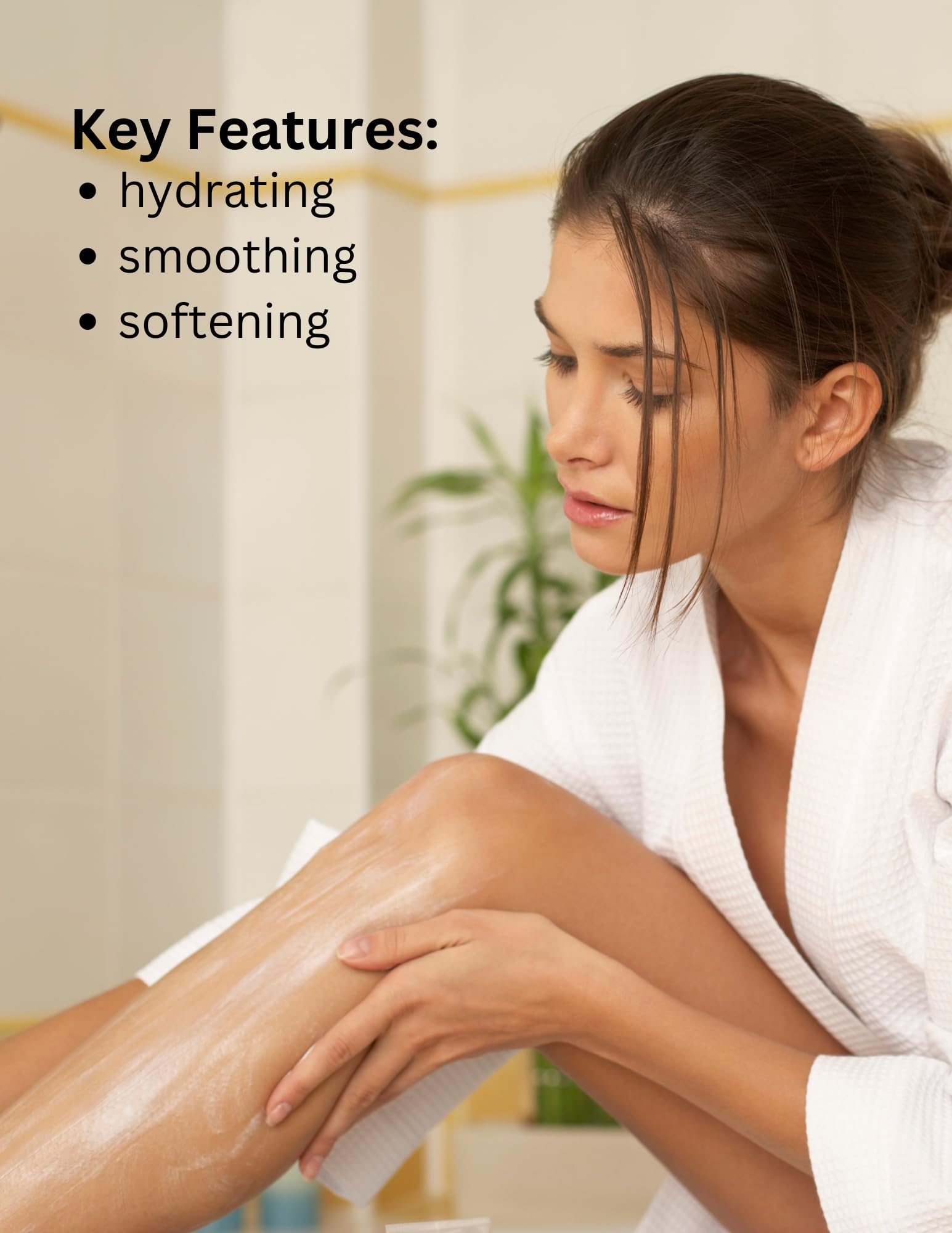 Hyaluronic Acid Hydrating Body Lotion 8oz bottle closeup highlights easy to use pump for daily hydration