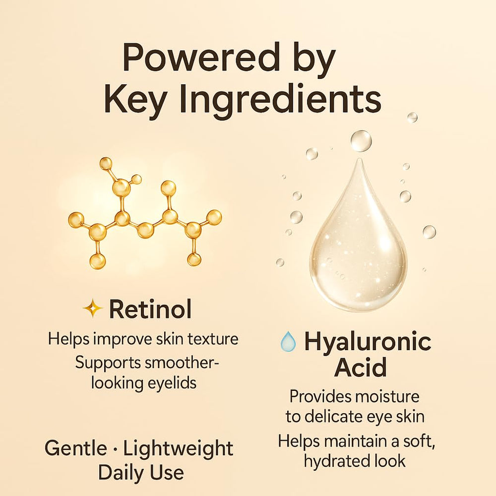 HYAT Eyelid Lift Serum on lower lid delivering smooth, hydrated feel.