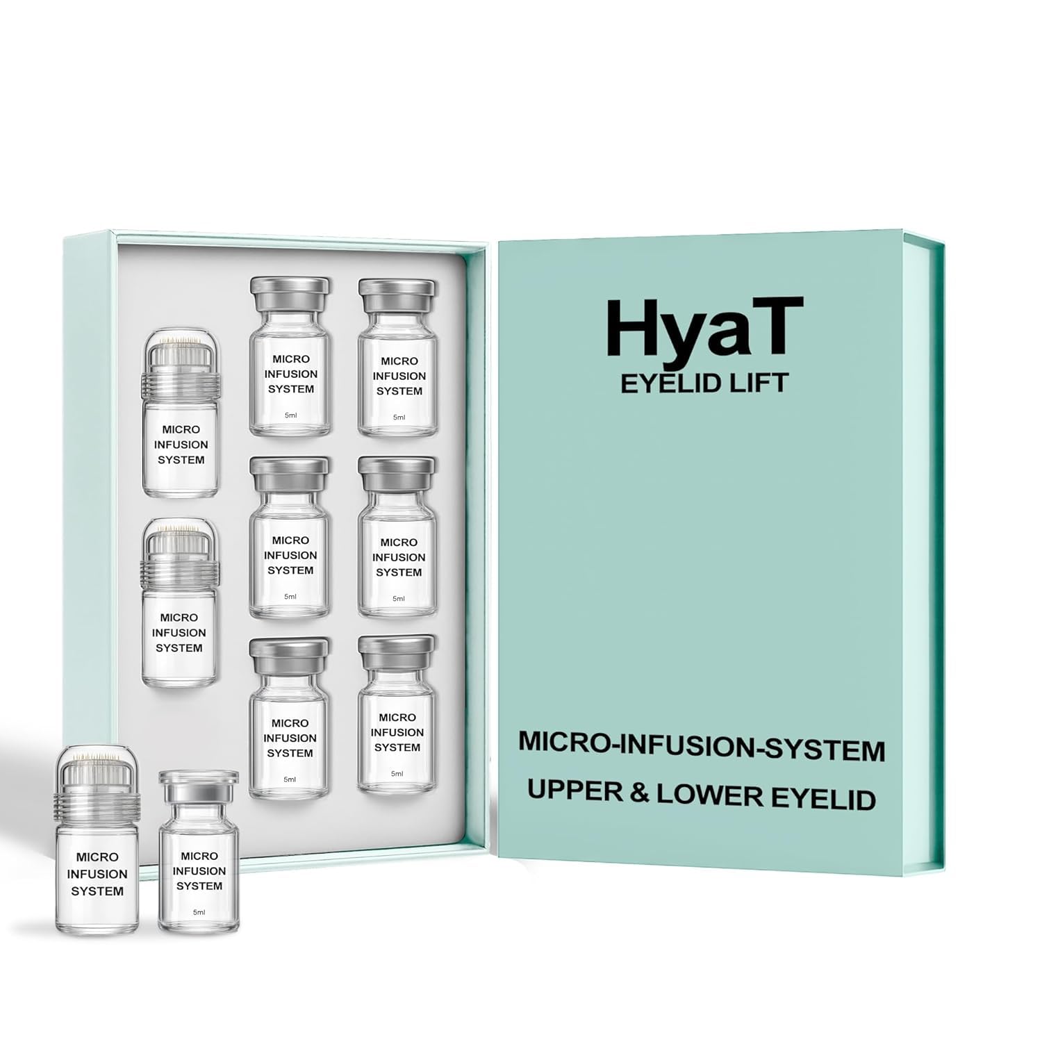 HYAT Eyelid Lift Serum bottle close-up for targeted upper and lower lid care.