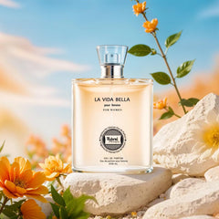 La Vida Bella packaging opened to reveal bottle