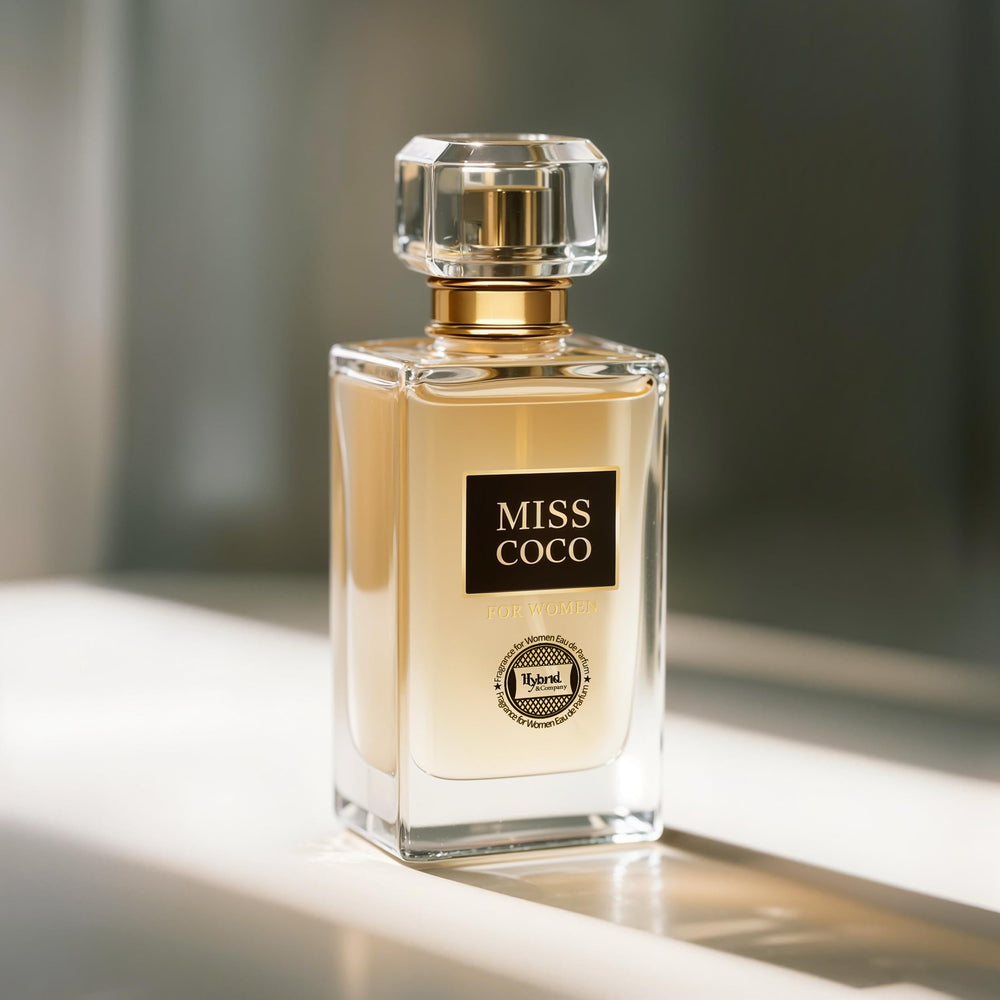Hybrid & Company Miss Coco night-out setup with perfume and accessories