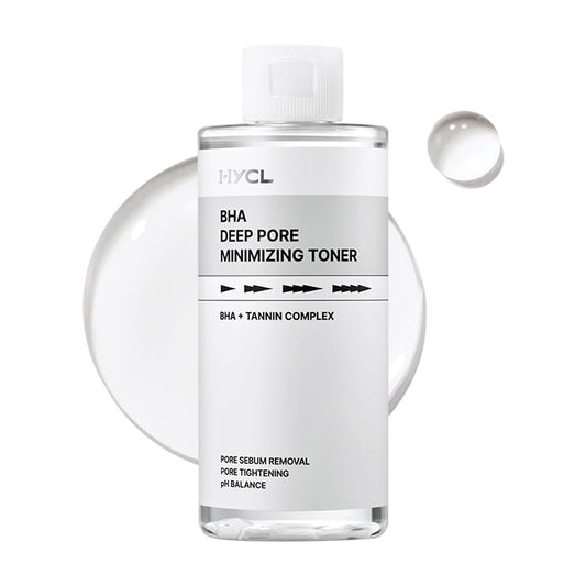 HYCL BHA Blackhead Power Toner bottle showcased for daily skincare routine.