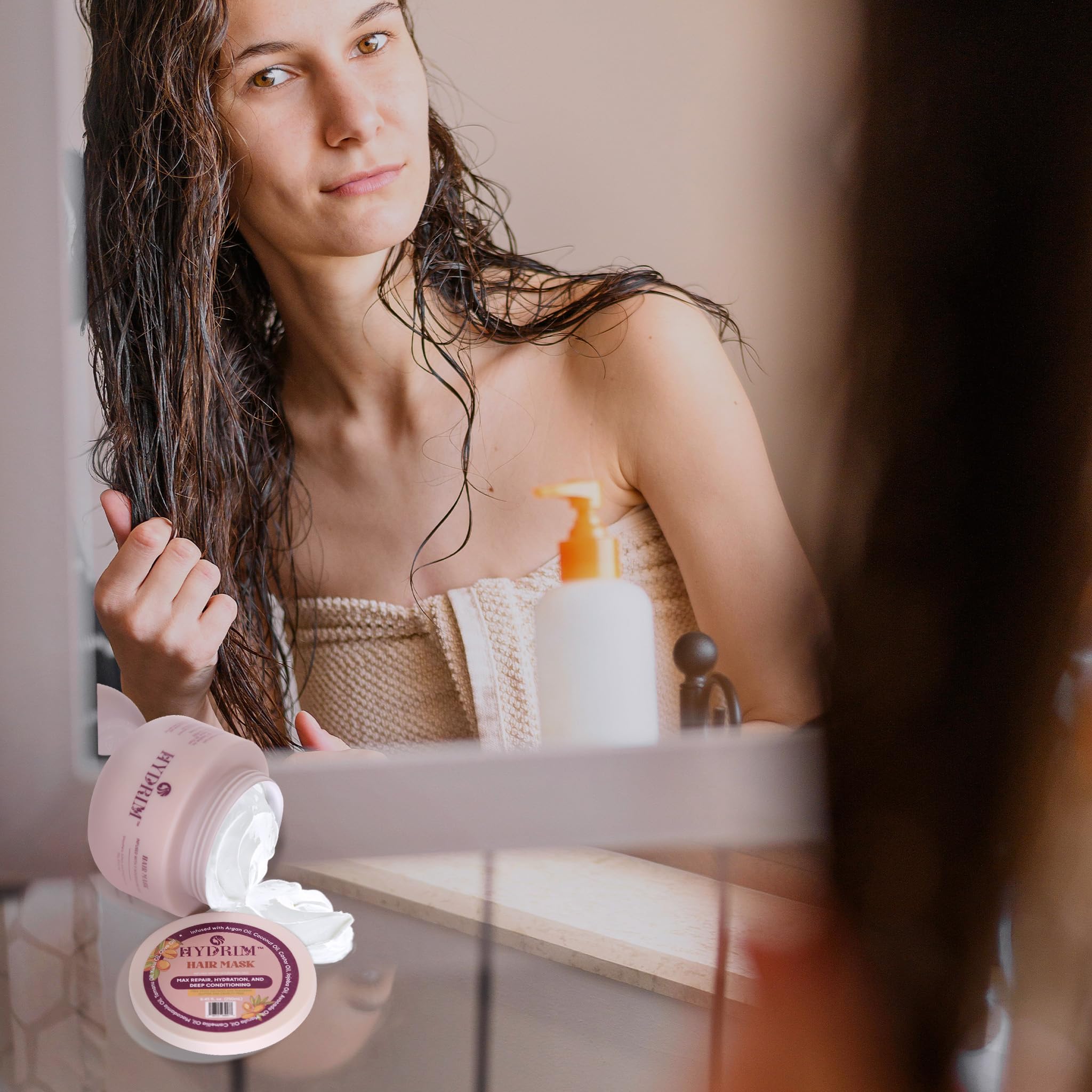 Fresh floral aroma on Hydrim packaging suggests soothing routine.