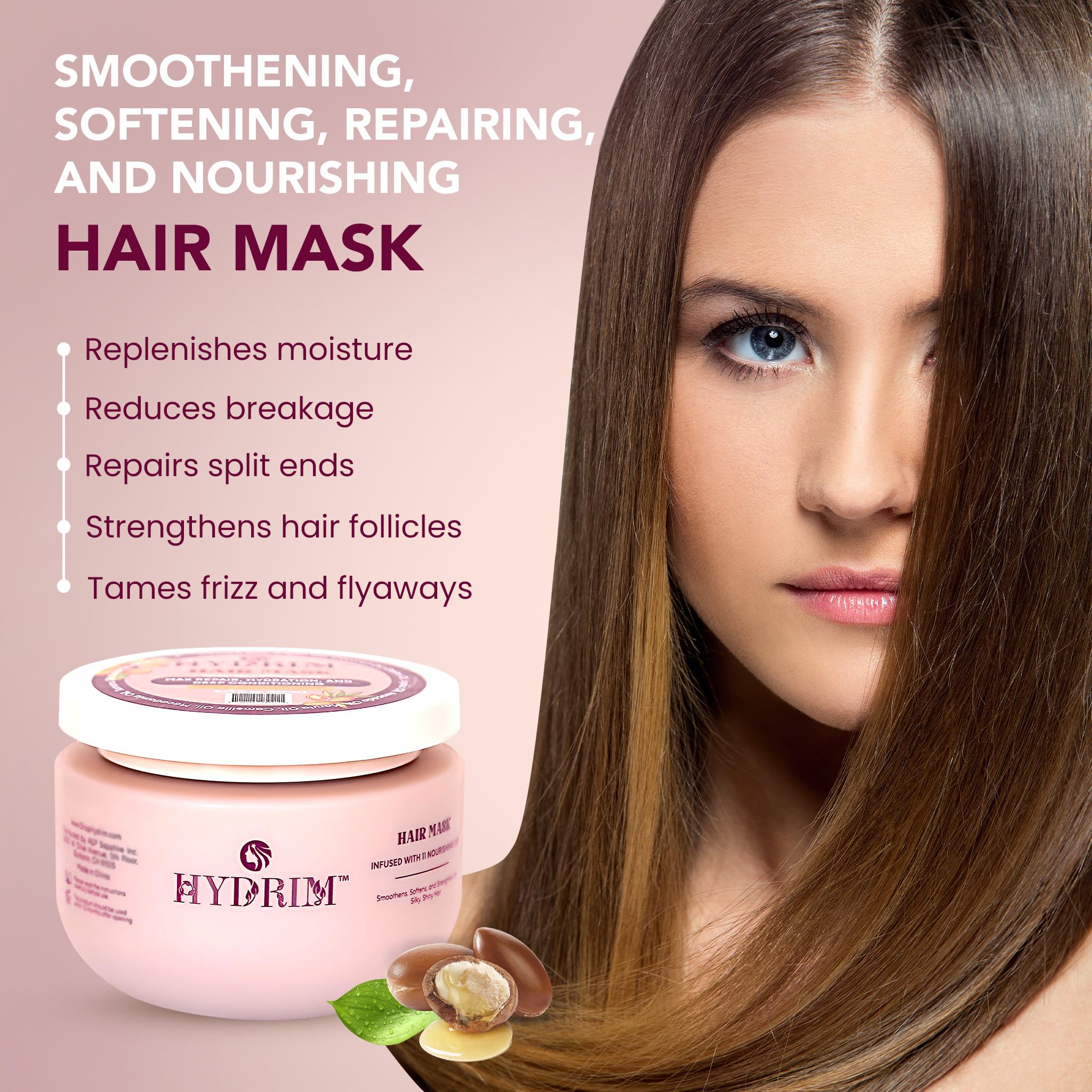 Hydrim hair mask application on mid-lengths to ends for moisture.