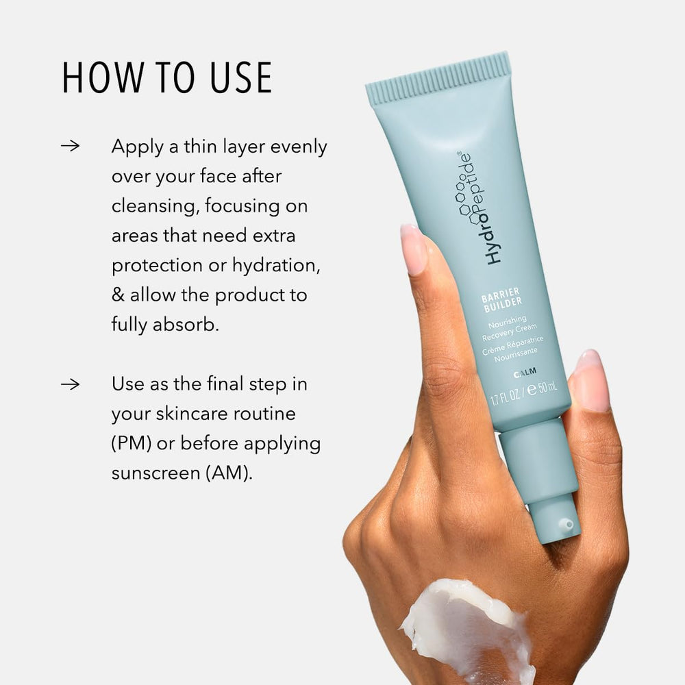 HydroPeptide Barrier Builder ingredients with peptides for skin resilience