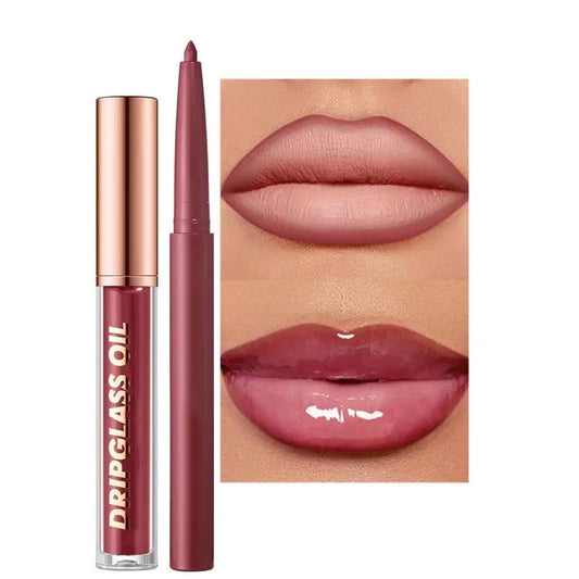 Hyesamyo dark red lip gloss set collection shows vibrant color payoff for defined lips