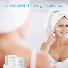 Hygieia + 4-ounce jar communicates long-term value.