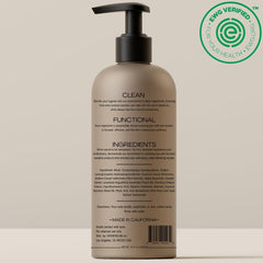 HygieneLab Men's Body Wash aloe vera bottle-side suggests hydrating, comforting moisture after wash.