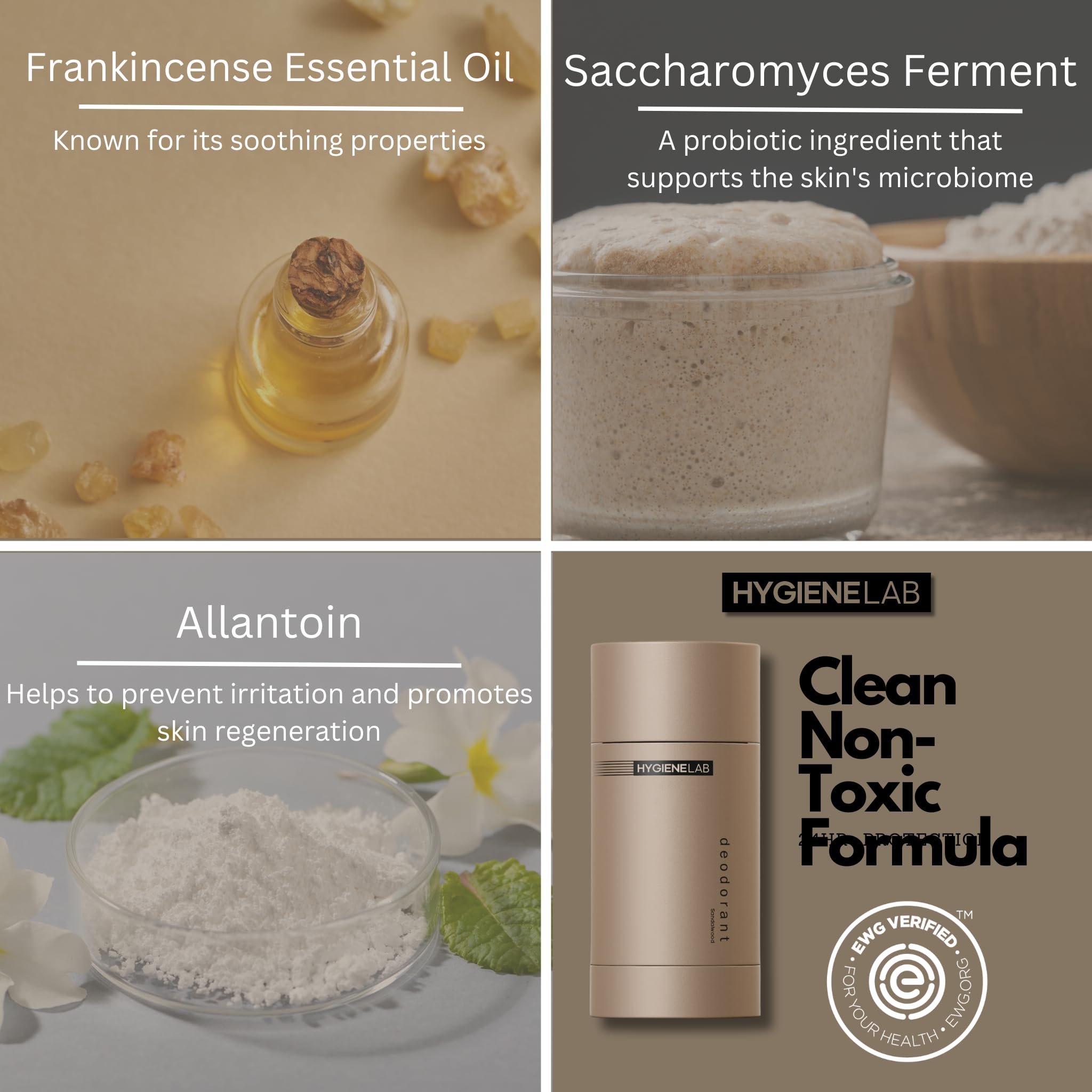 HygieneLab allantoin soothes sensitive underarms during wear