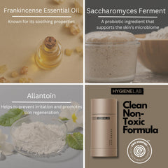 HygieneLab allantoin soothes sensitive underarms during wear