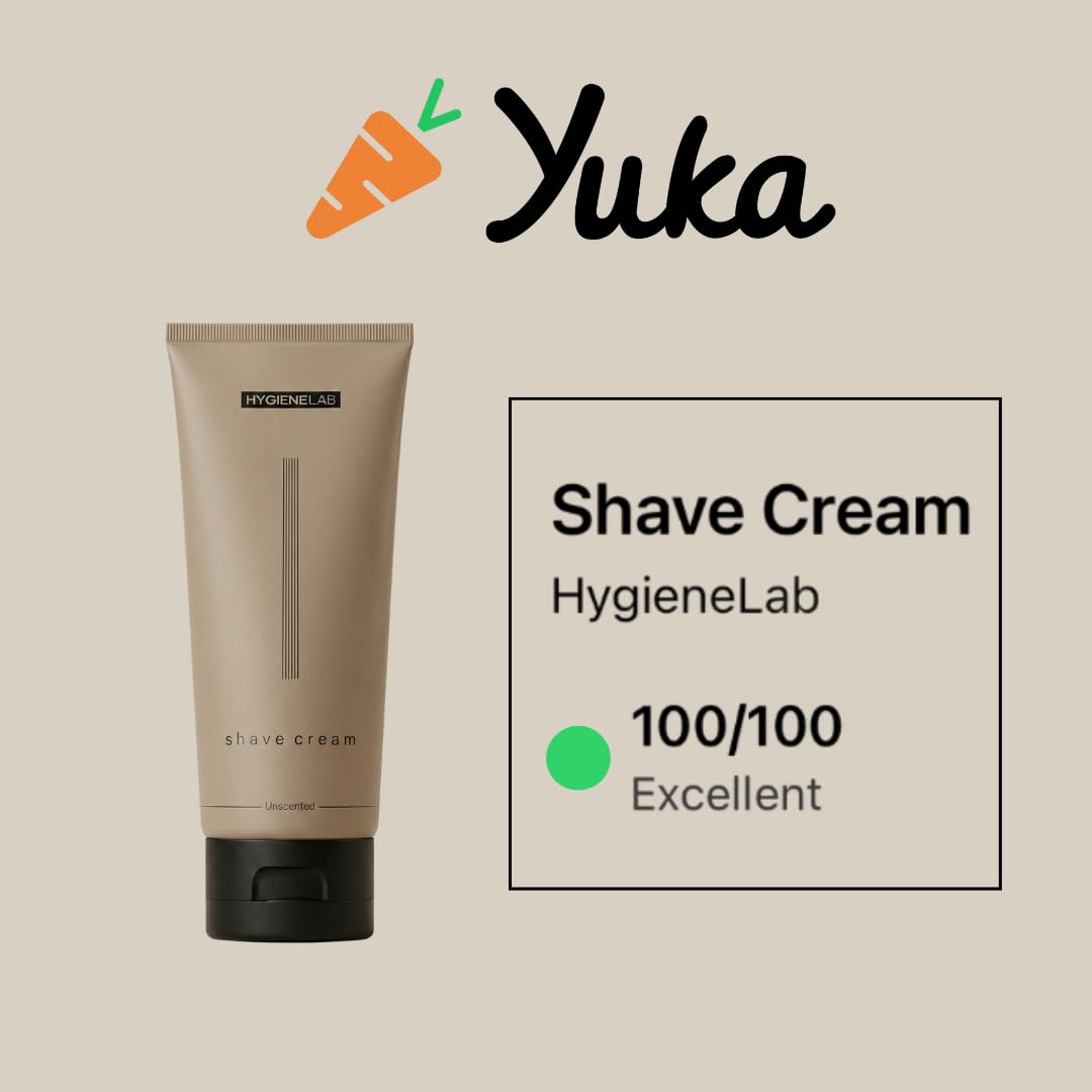 HygieneLab shaving cream EWG verified icon communicates clean, transparent formula.