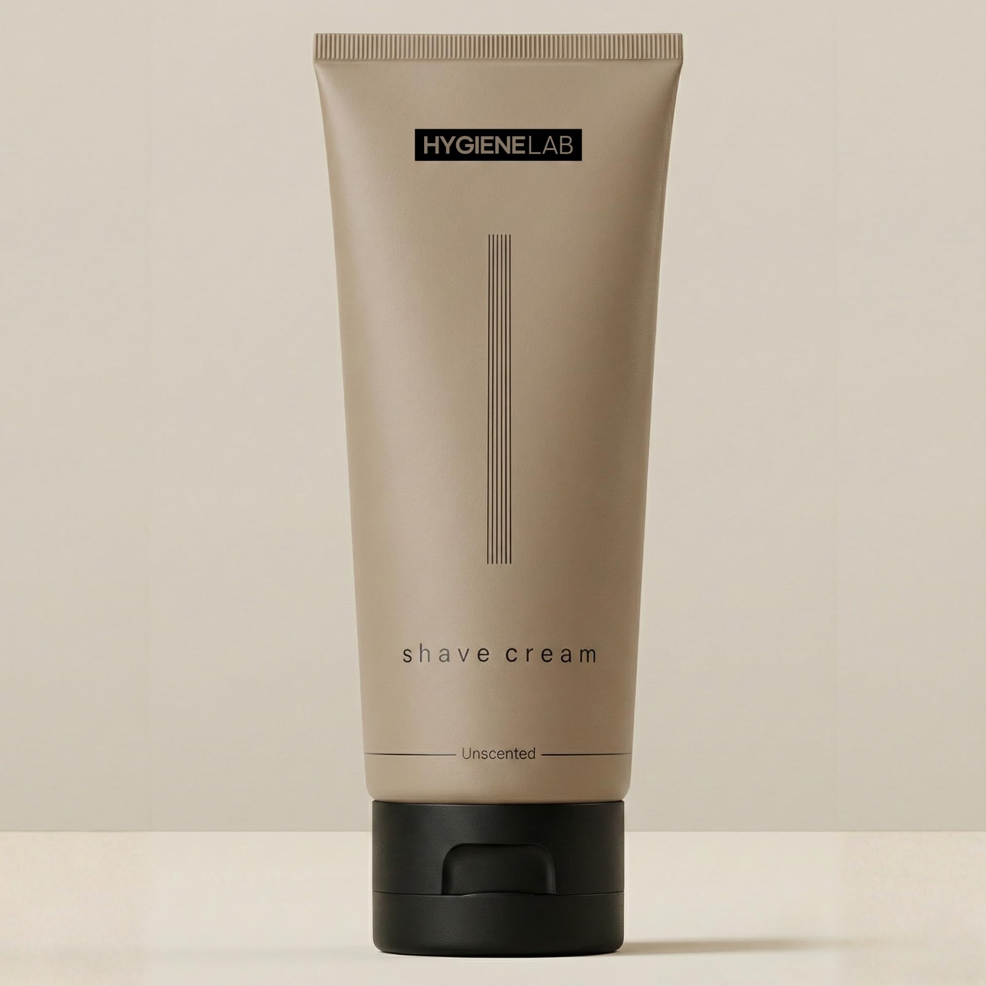 HygieneLab shaving cream unscented jar for fragrance-free, gentle shave.