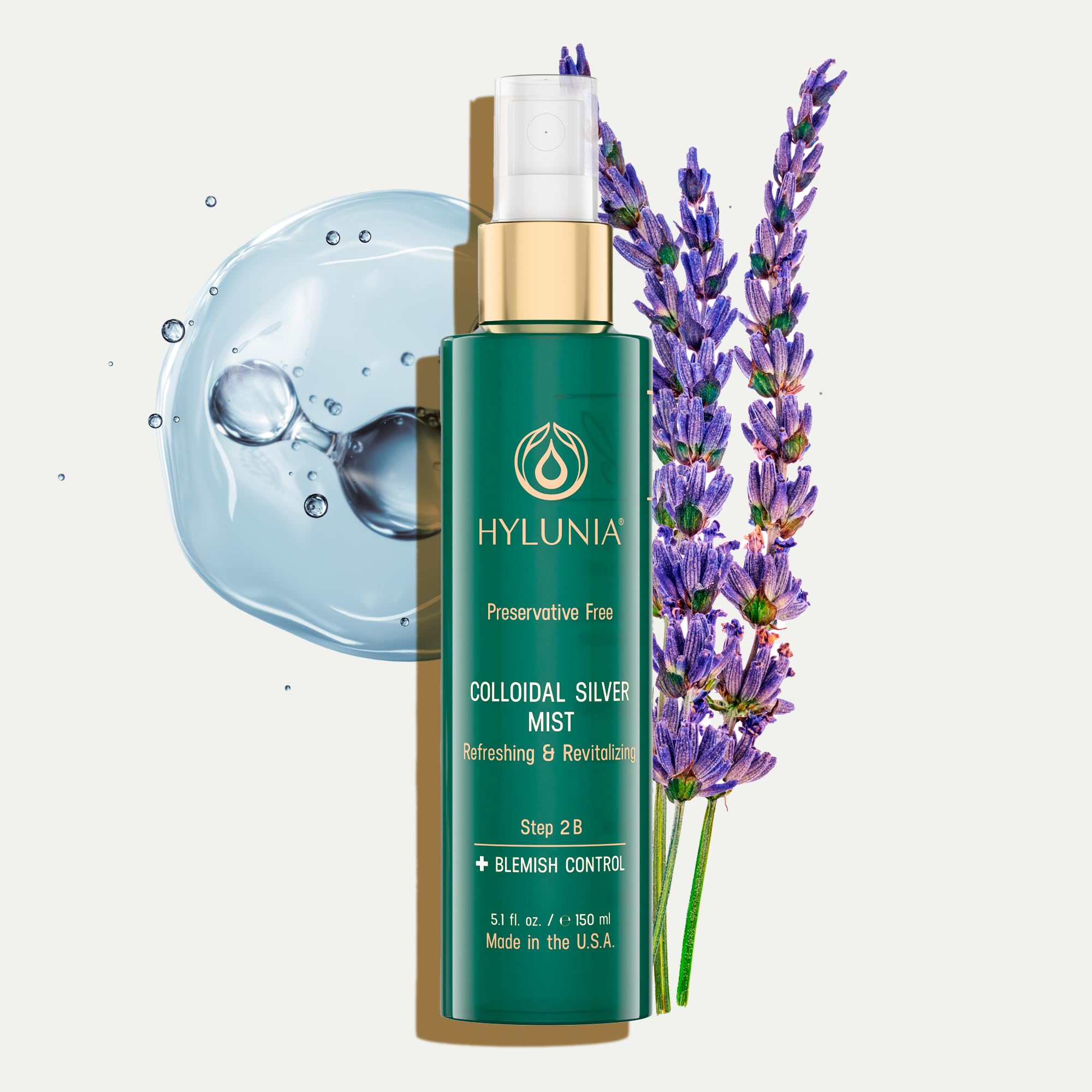 Hylunia Colloidal Silver Mist Toner on the body for all-over hydration