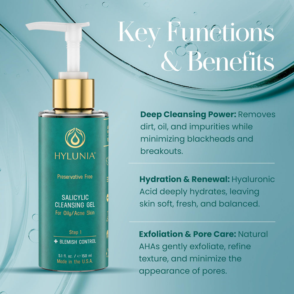 Hylunia Salicylic Acid oil-control action helps reduce excess shine.