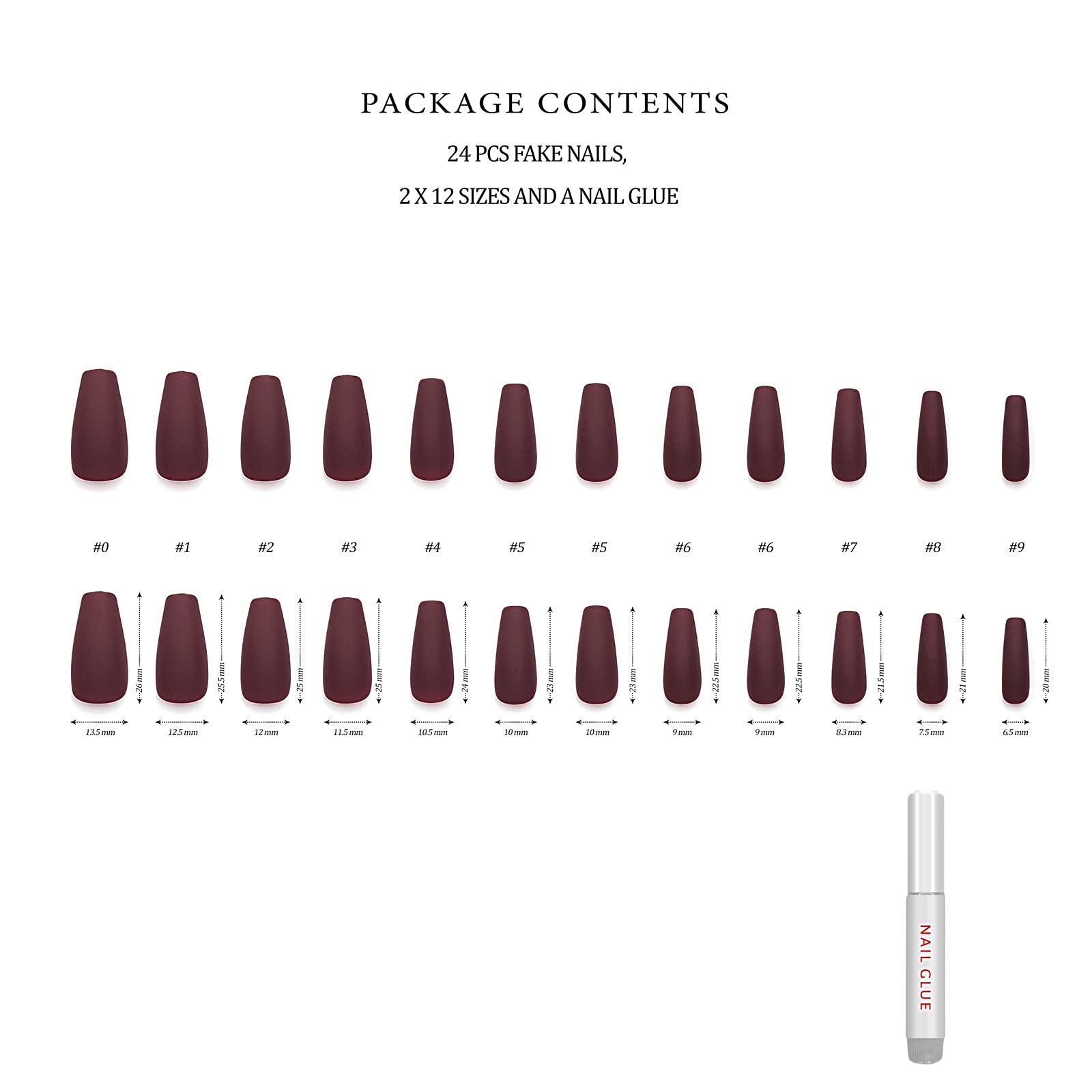 Close-up of Hypnaughty maroon xtreme matte coffin nails velvety finish.