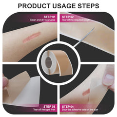 Hysimedy breathable scar tape worn during daily activities for comfort