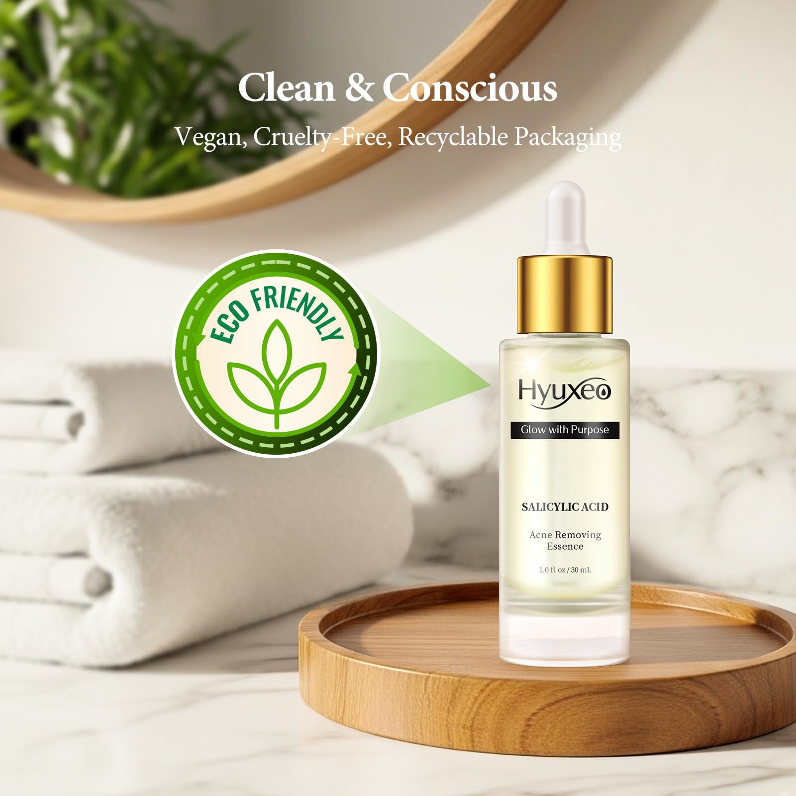 Hyuxeo lightweight hydration film helps balance oils without residue.