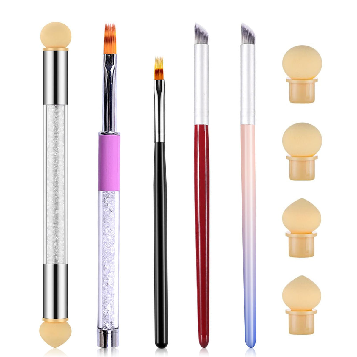 HYWWPFLAY ombre nail brush set creates smooth gradient on natural nails.
