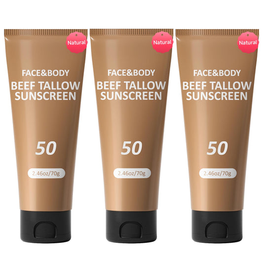 HZENPPOR beef tallow sunscreen for the face with fast absorption and non-greasy finish.