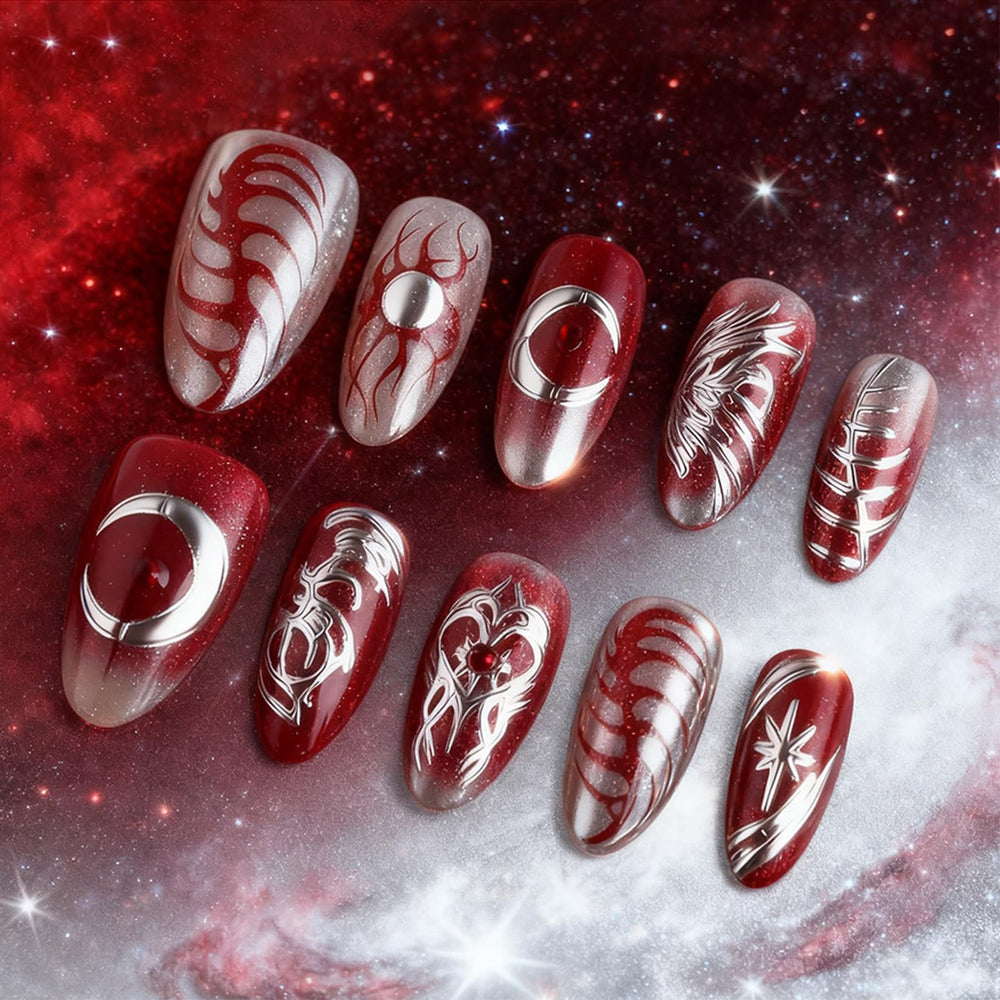 HZJXRT 3D sun moon nails add depth to any outfit