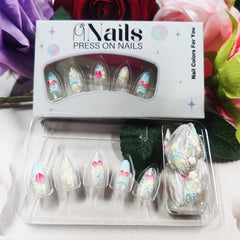 HZJXRT blue bow tie nail art adds playful elegance
