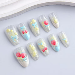 HZJXRT blue glossy French tips enhance chic looks at home