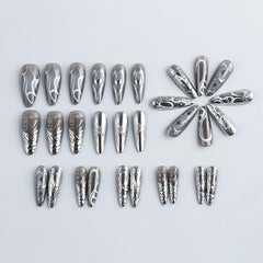 HZJXRT complete manicure kit includes nails, glue stickers, file, and stick.