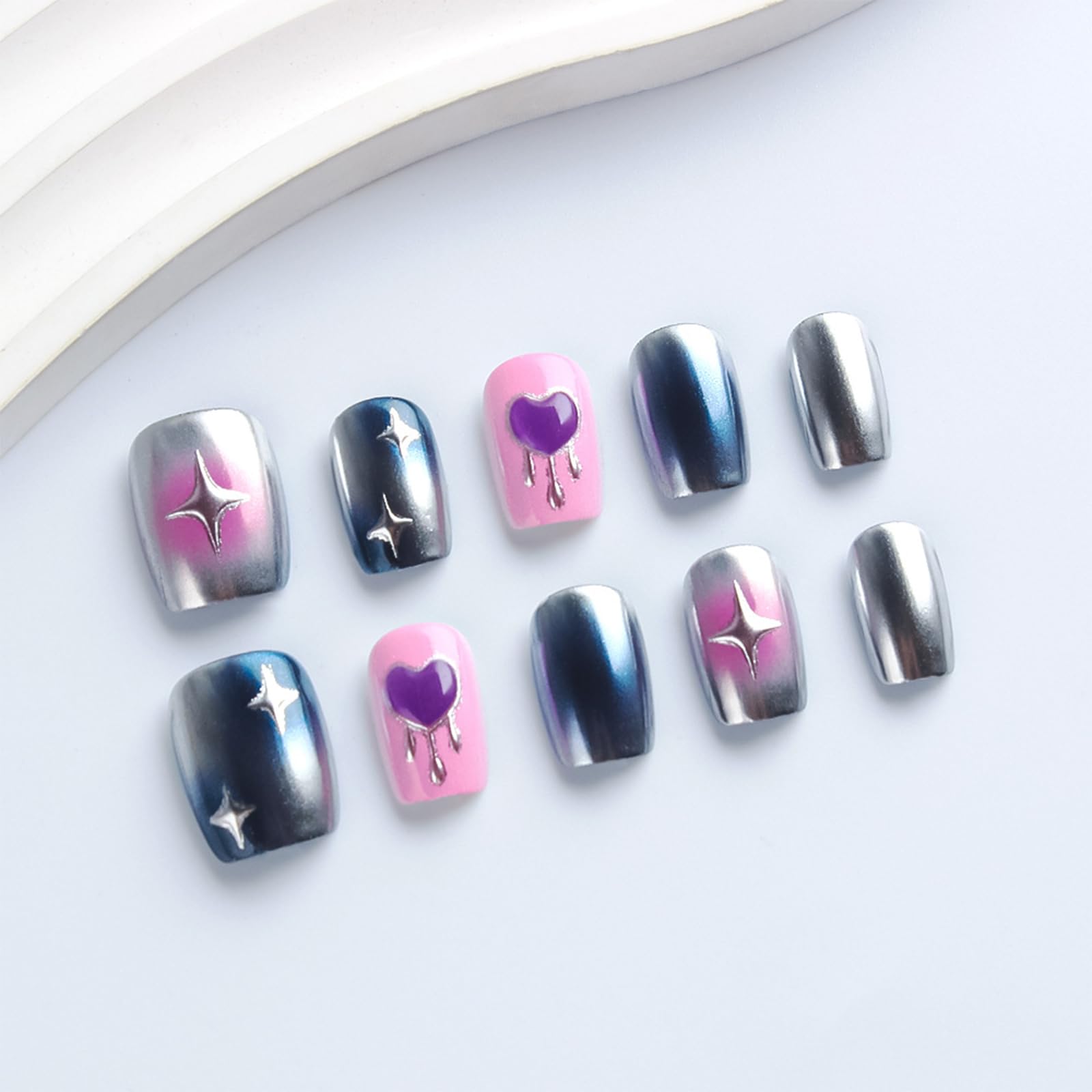 HZJXRT short square nails set for daily wear and versatility