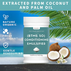 Hznxolrc BTMS 50 bottle pour shows smooth emulsions for creams.