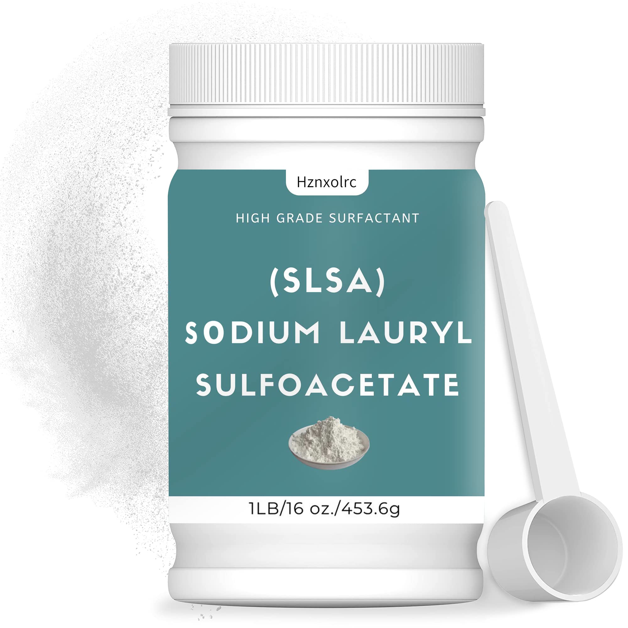 Hznxolrc SLSA powder packaging close-up, eco-certified coconut-palm origin.