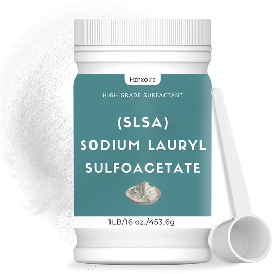 Hznxolrc SLSA powder packaging close-up, eco-certified coconut-palm origin.