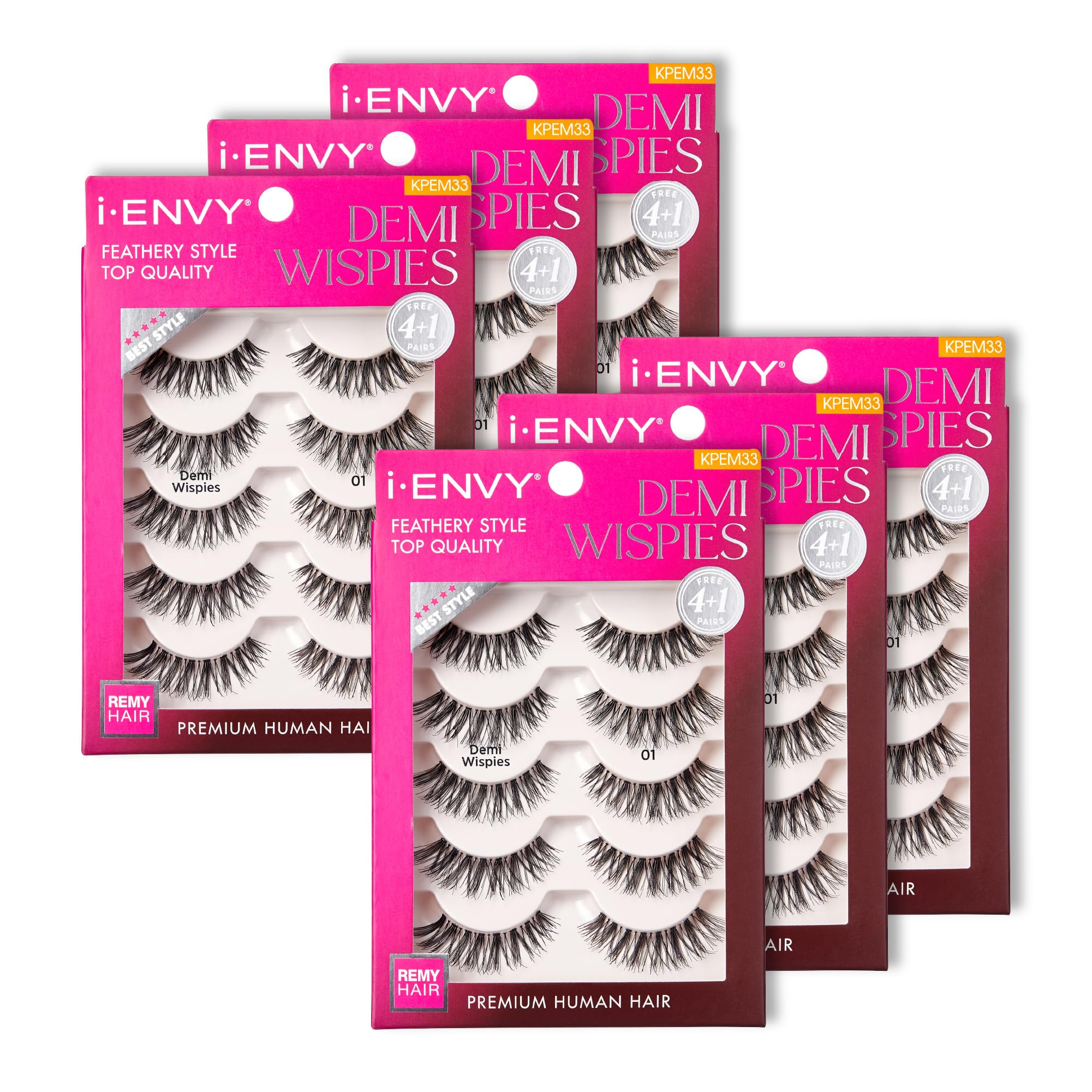 i•ENVY Demi Wispies six-pack front view for natural lift
