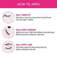 i•ENVY Demi Wispies on eye close-up showing tapered feathering