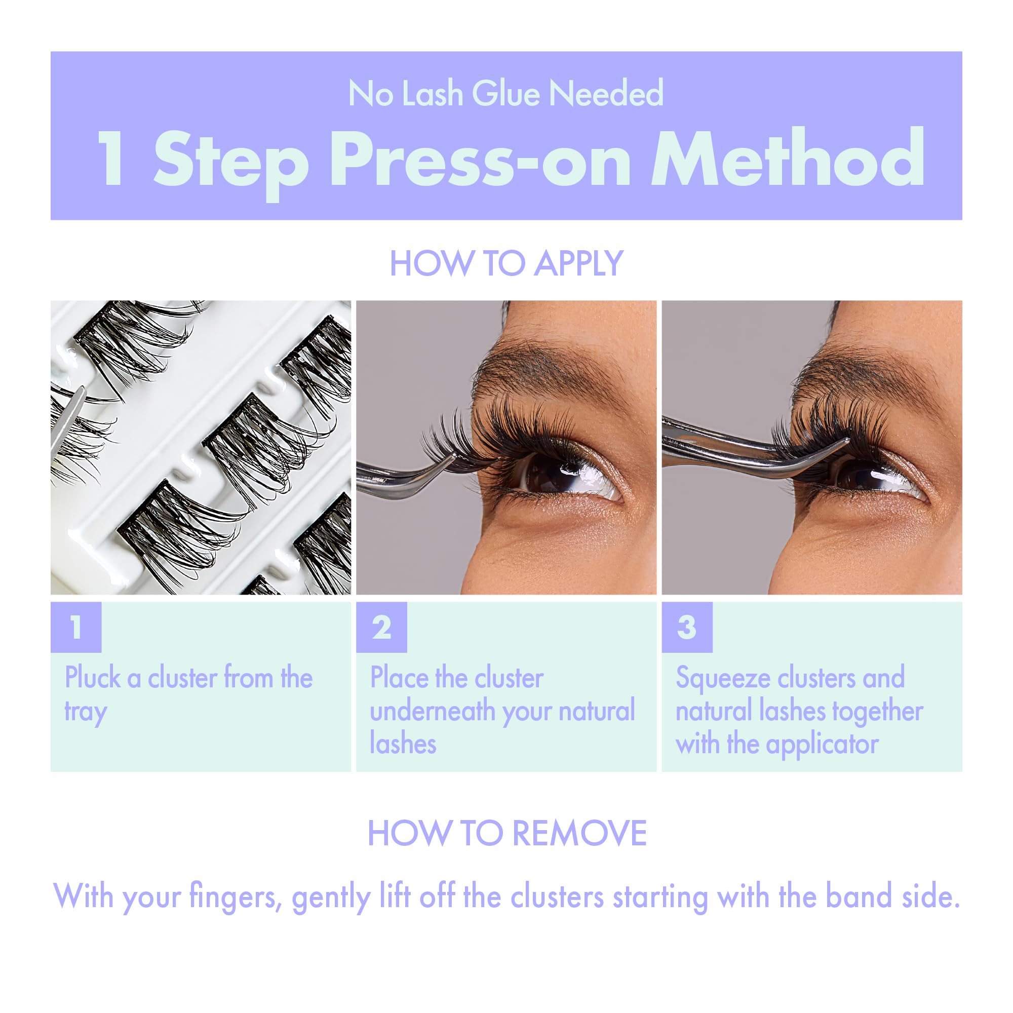 i-ENVY Press&Go lashes on eye showcases natural look and all-day comfort.