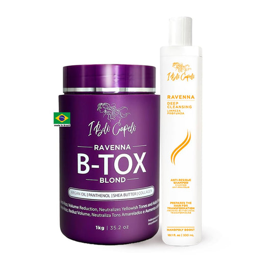 I Belli Capelli Ravenna Blond B-tox kit packaging highlights premium blonde care
