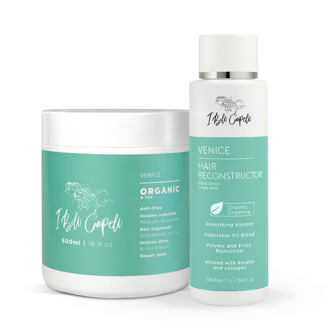 I Belli Capelli Venice keratin bottle close-up for sleek, frizz-free results