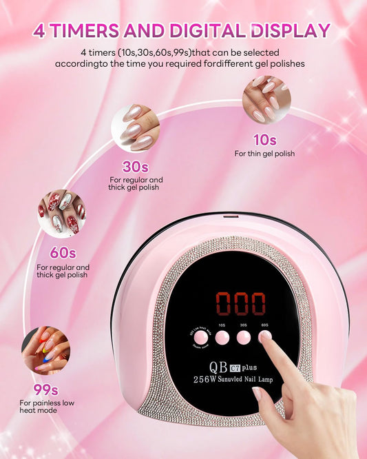 iBigLY UV LED Nail Lamp top view shows 57 lights for uniform coverage
