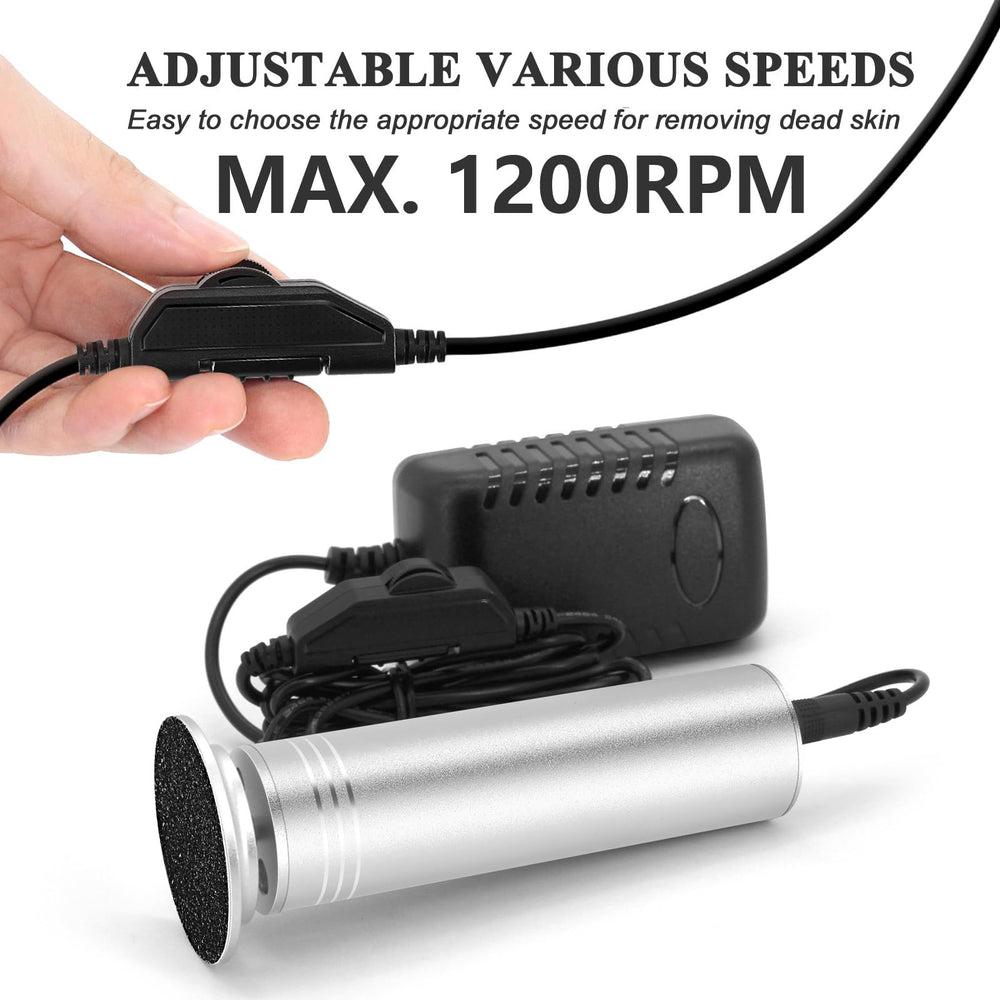 I·B·N G callus remover speed dial shows 0-1200 RPM for tailored foot smoothing.