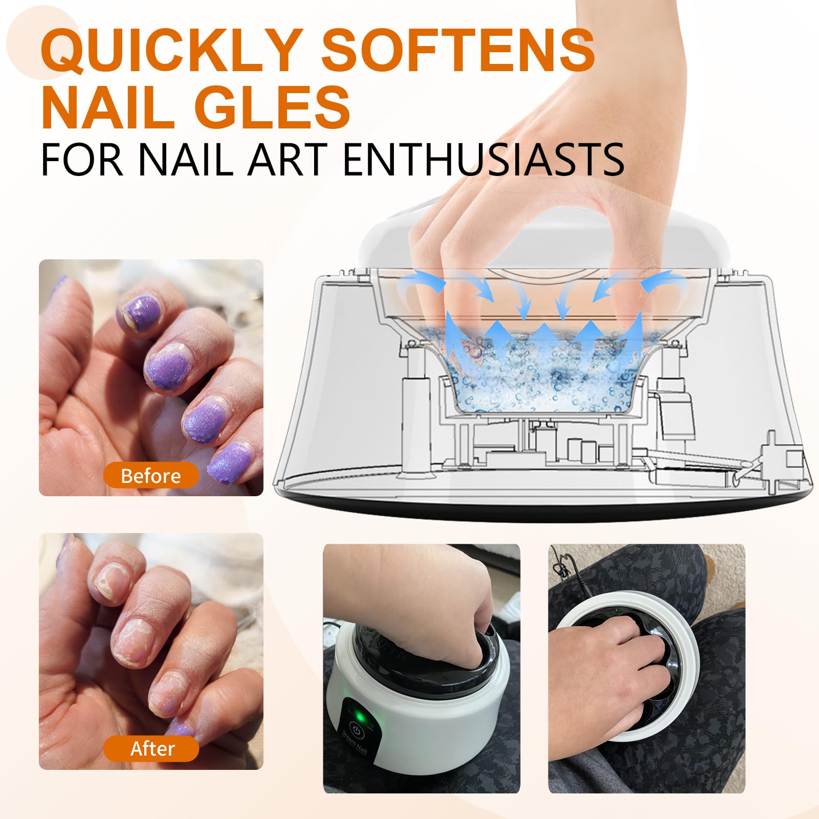 IBNG electric nail soak off bowl with US adapter for at home use