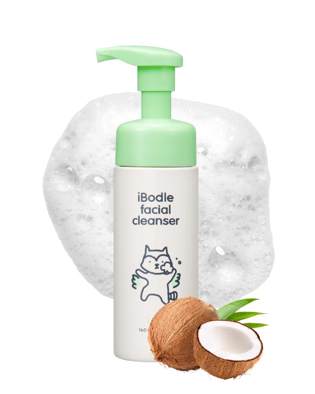 iBodle facial cleanser with gentle bubbles lifts dirt without drying sensitive skin.