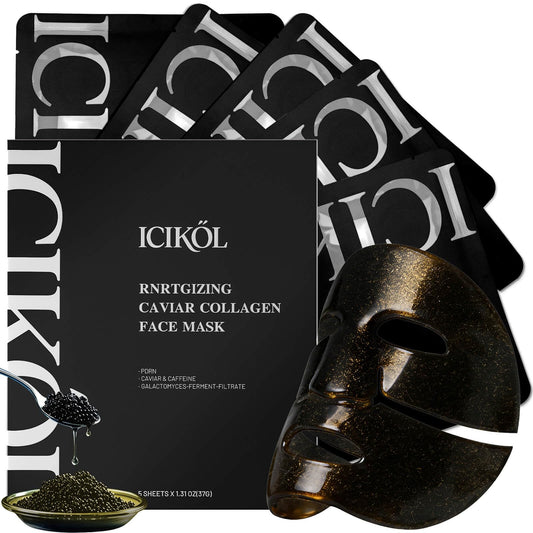 ICIKOL 24K Gold and Caviar mask pack for luxurious facial treatment and hydration