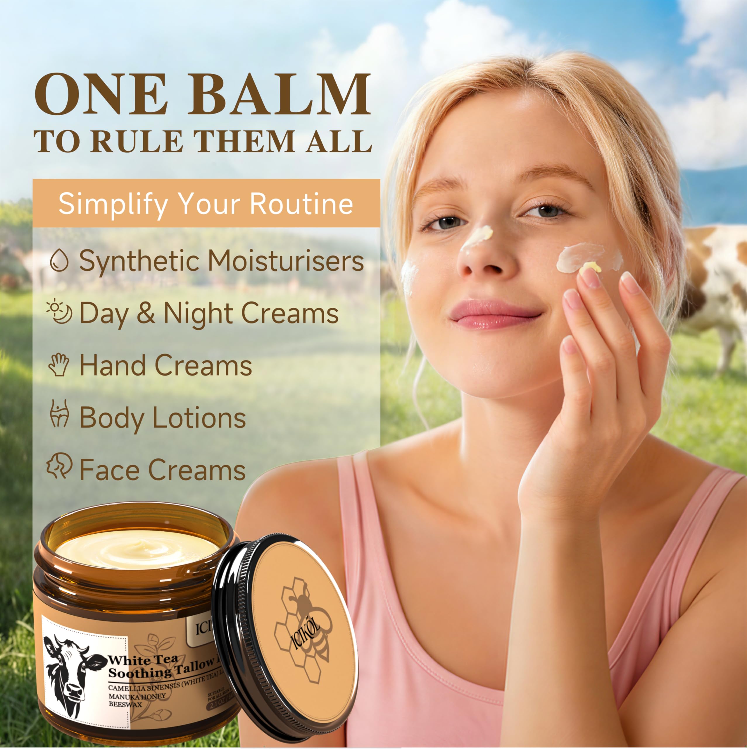 ICIKOL balm on elbows shows softness for dry skin