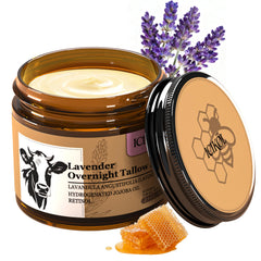 ICIKOL Beef Tallow Honey Balm jar on wood surface for dry skin nourishment