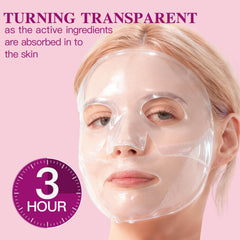 ICIKOL bio-collagen mask transitions from white to transparent to maximize nutrient delivery.