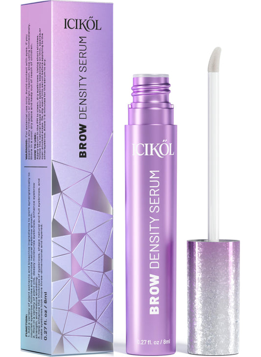 ICIKOL Eyebrow Growth Serum bottle for daily use and value-size packaging.