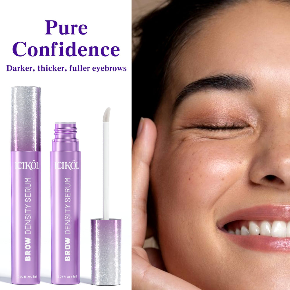 Packaging of ICIKOL brow serum with secure double-sealed design.