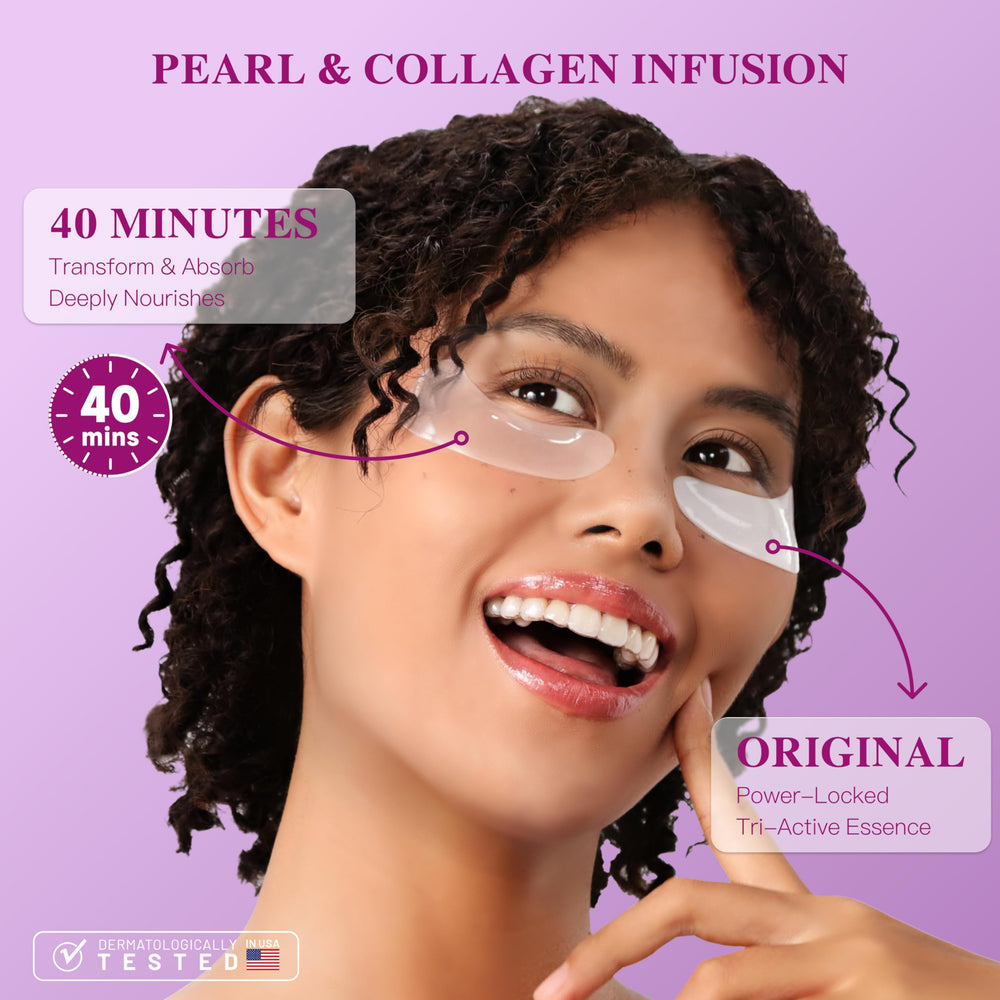 ICIKOL pearl powder formula visual highlighting brightening potential over time.