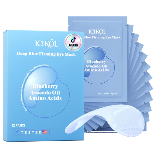 ICIKOL blueberry hydrogel patches hydrate and refresh the under-eye area